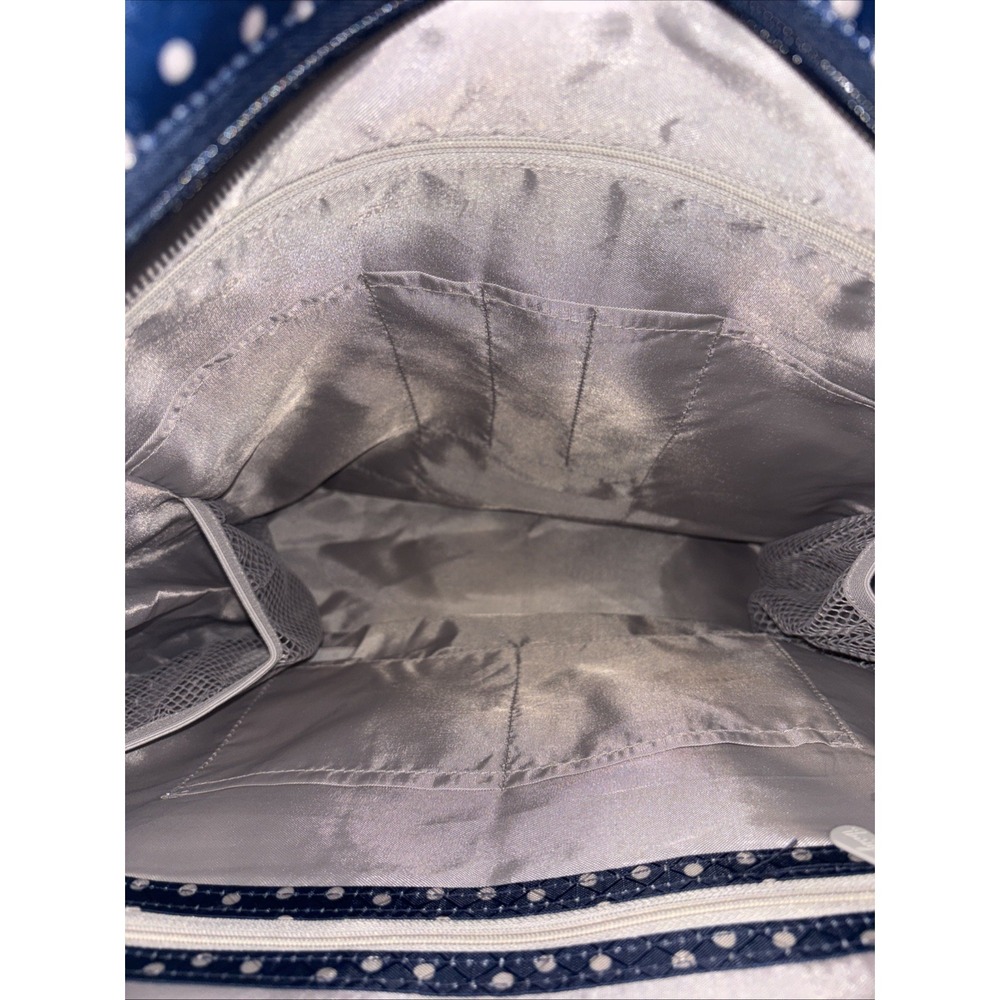 NWOT Thirty One Take Two Versatile Tote Backpack Navy Polkadot Travel Gym Diaper - Picture 12 of 16